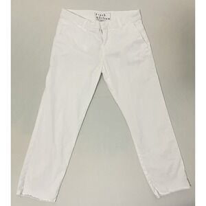 Frank & Eileen Wicklow Trouser Pant 24"‎ Inseam Fray/Raw Hem White Sz 6